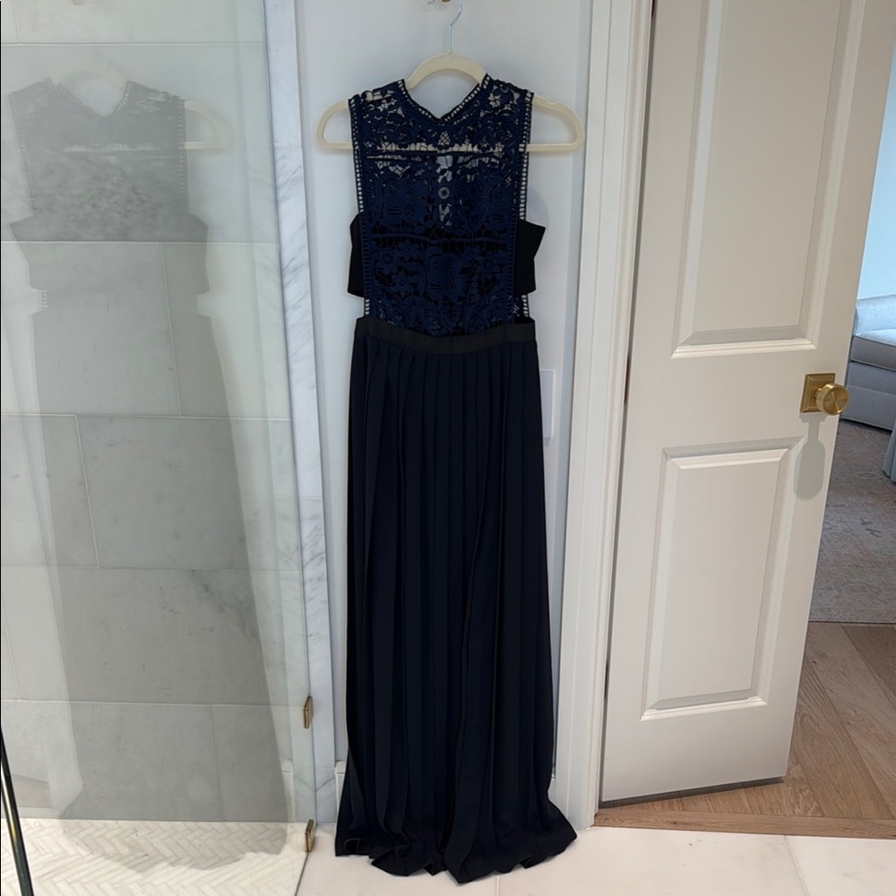 Self-Portrait Navy Blue Lace Dress